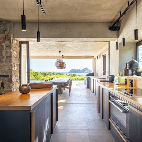 Enjoy a breakfast prepared by the private chef, six days a week