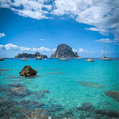 Explore Ibiza's stunning coastline, just a short drive away