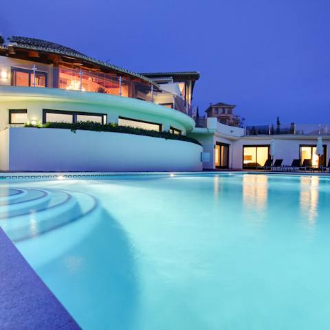 Plunge into the pool at any time of day