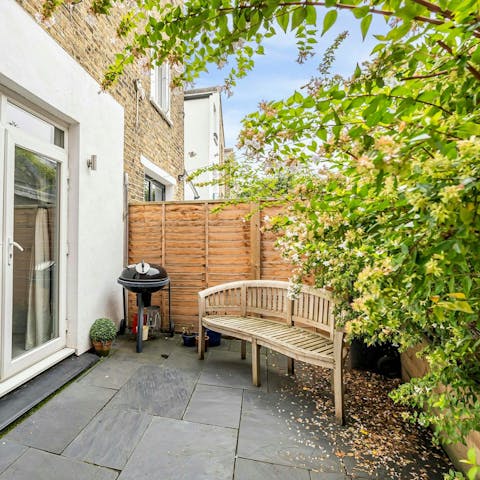 Enjoy a peaceful moment on the small patio