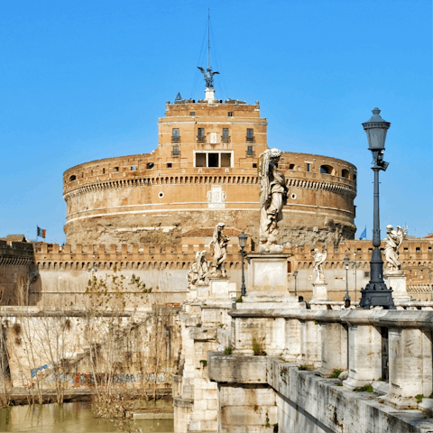 Take a short stroll along the river to the majestic Castel Sant’Angelo