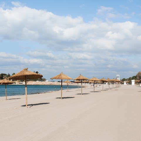 Stay just a two-minute walk from Glyfada Beach