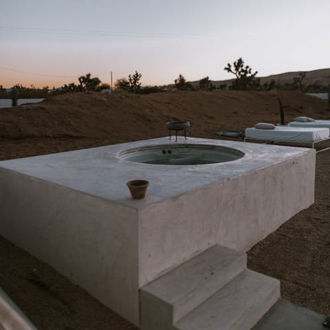 Stargaze from the hot tub on clear and cool desert nights