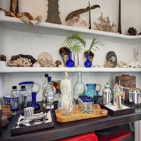 Throw a family fiesta and enjoy tequila sours from your own bar room