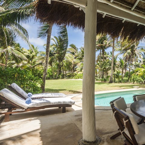 Play son mexicano by your heated pool, using the outdoor speaker system