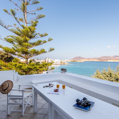 Enjoy an alfresco meal on the private terrace