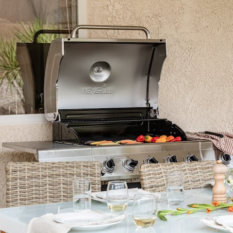 Grill fresh produce from the nearby farmer's market on the barbecue