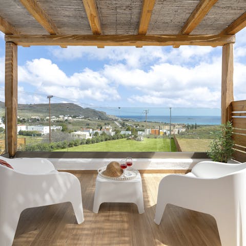 Start your day with a fresh cup of coffee on your private terrace