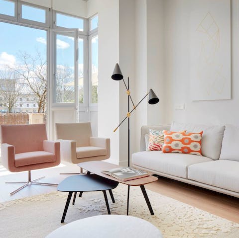 Admire chic and fashion-forward furniture in every room