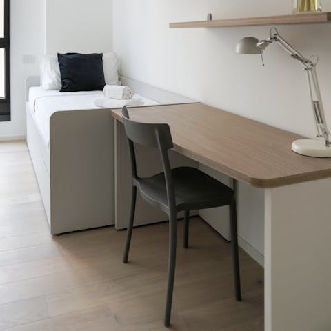 Catch up on work at the second bedroom's desk