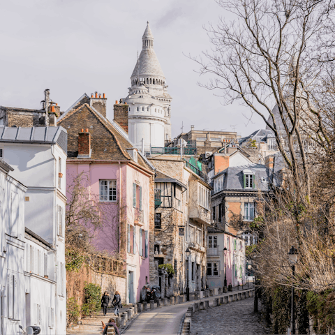 Stroll through the winding streets of nearby Montmartre