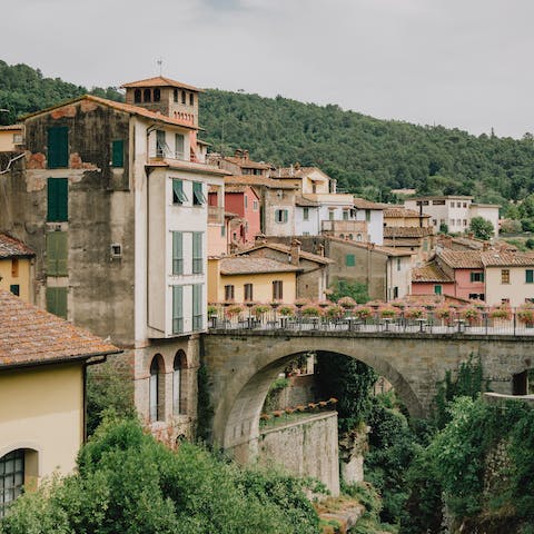 Visit Loro Ciuffenna, an eleven-minute drive away