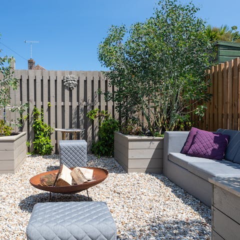 Get the fire pit going with drinks in the garden