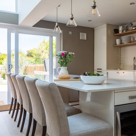 Dine in the elegant open-plan space