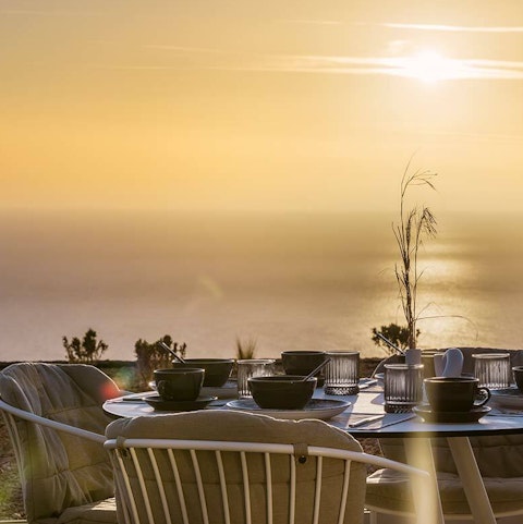 Dine alfresco as you enjoy the sunset