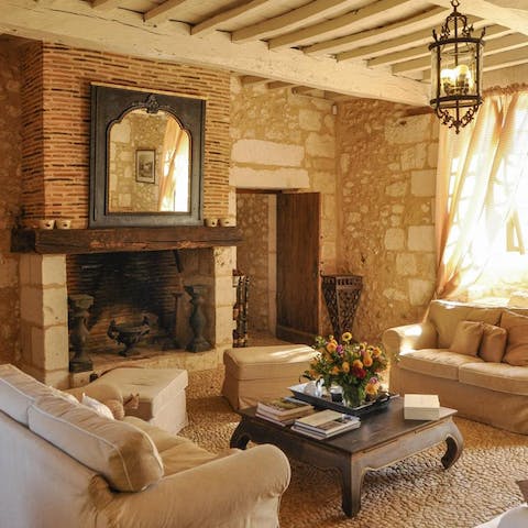 Curl up next to the fire with a good book and a glass of wine