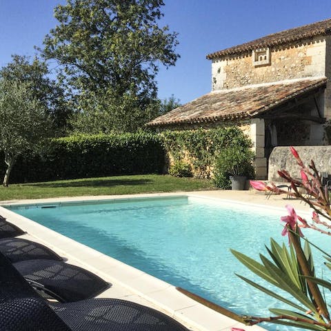 Take a refreshing dip in the private pool when the sun is at its apex