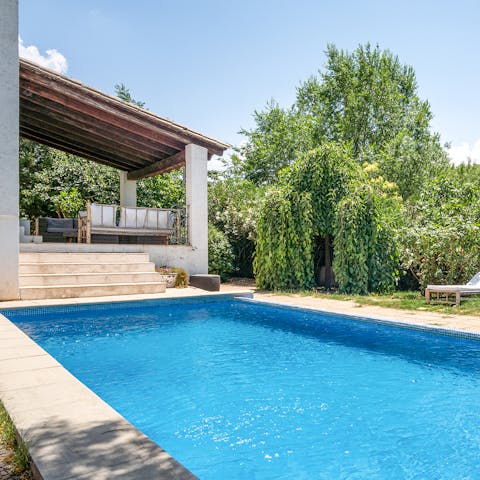 Cool off during the height of the summer in the swimming pool