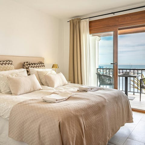 Take in the sea view from the bedroom