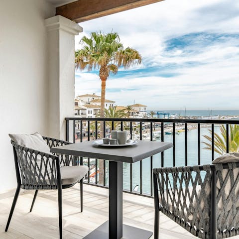 Enjoy breakfast on the private terrace