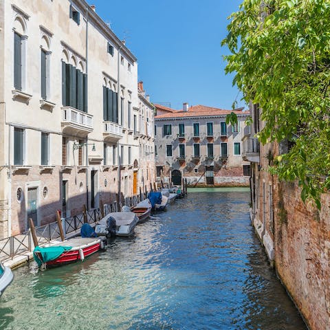 Explore the Rio di Santa Fosca and Rio del Trapolin canals by water taxi