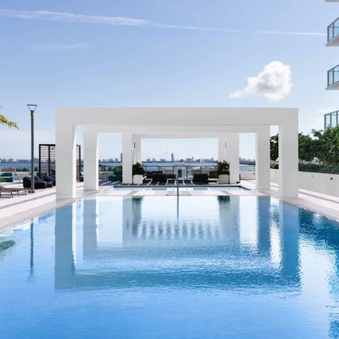 Swim some lengths in the sparkling shared pool
