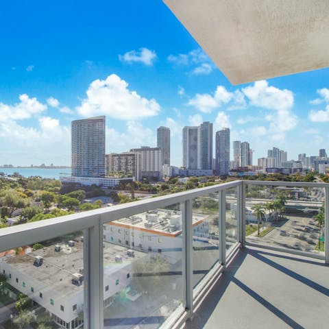 Enjoy coffee with a view on the private balcony