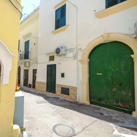 Step out into the serene streets of the historic centre of Gallipoli