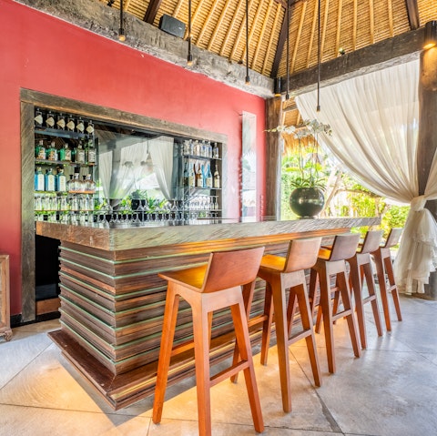 Curate your own cocktail creations at the outdoor bar