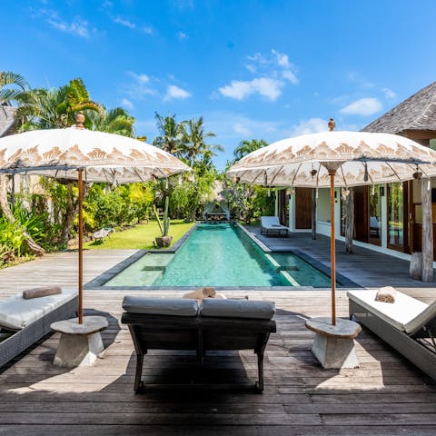 Catch some rays by the pristine private pools