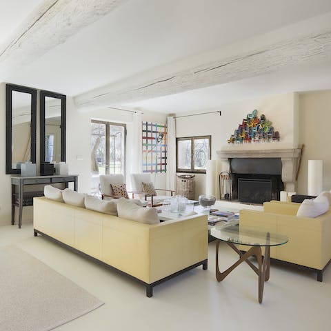 Take a break from the heat in the traditional living room