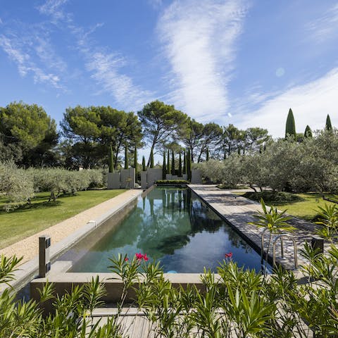 Start your mornings with a few lengths of the private lap pool
