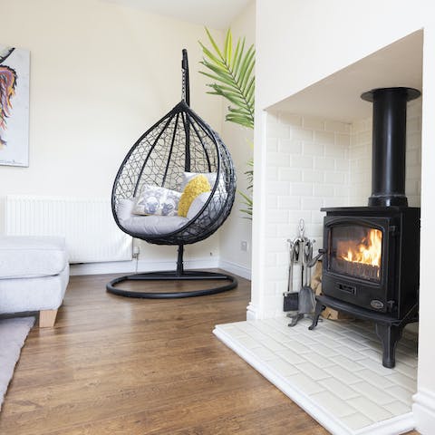 Light the fire and curl up in the egg chair with a good book