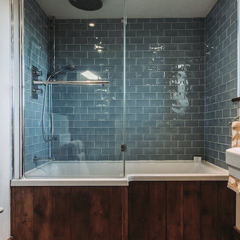 Unwind in the enormous bath tub after an active day out in the fresh country air