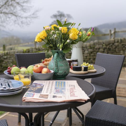 Sit down with a cup of tea or glass of wine in the garden