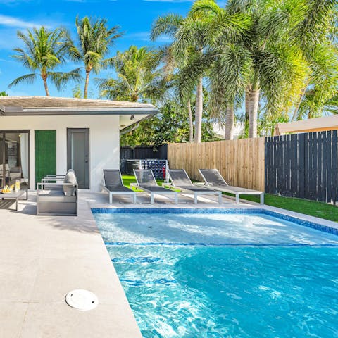 Spend a lazy afternoon lounging by the private pool