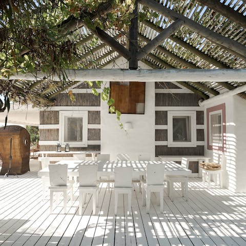 Relax and dine al fresco in the private garden