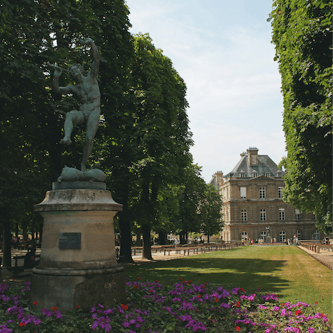 Stay just a seven-minute stroll away from the gates of Luxembourg Gardens