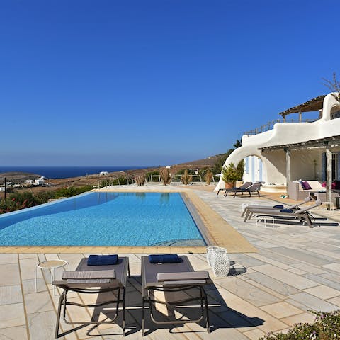 Cool off on warm summer days with a swim in the infinity pool