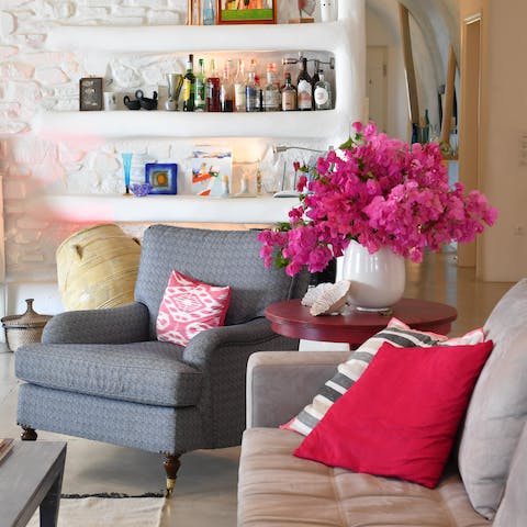 Head inside when you need a break from the sun and curl up in the soft armchairs