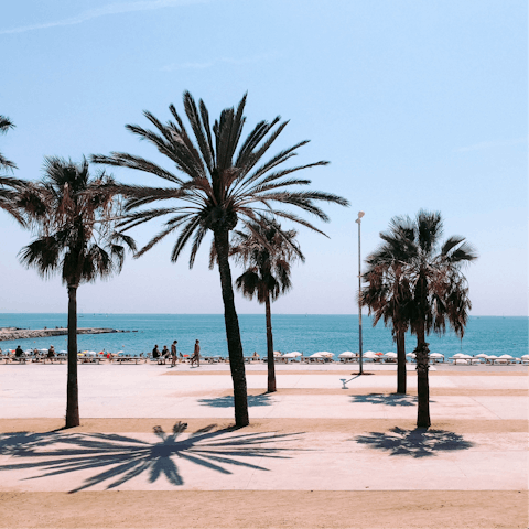 Stretch out on Barceloneta Beach and soak up the Spanish sunshine