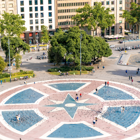 Stretch your legs with a stroll around the Plaça de Catalunya