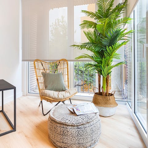 Take a moment to yourself in the reading nook, putting your feet up and catching up on your book