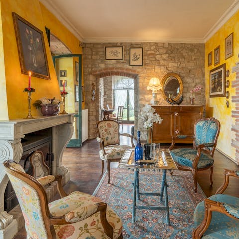 Unwind in the traditionally styled living area