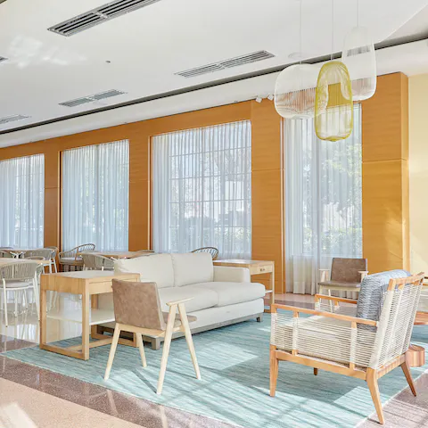 Relax with a book or get some work done remotely in the hotel's communal areas