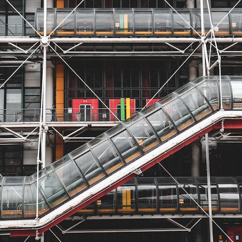 Check out the contemporary art at the Pompidou Centre, a fifteen minute walk away