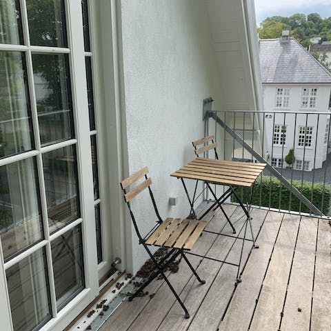 Enjoy your morning coffee in the fresh air on the private terrace