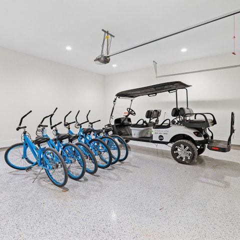 Have fun exploring the coast in the private golf cart