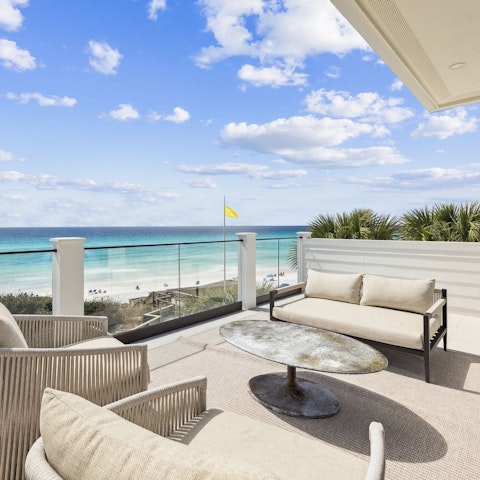 Enjoy idyllic ocean views and sunset drinks on the terrace