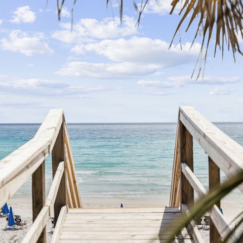 Follow the path directly down to Seagrove Beach